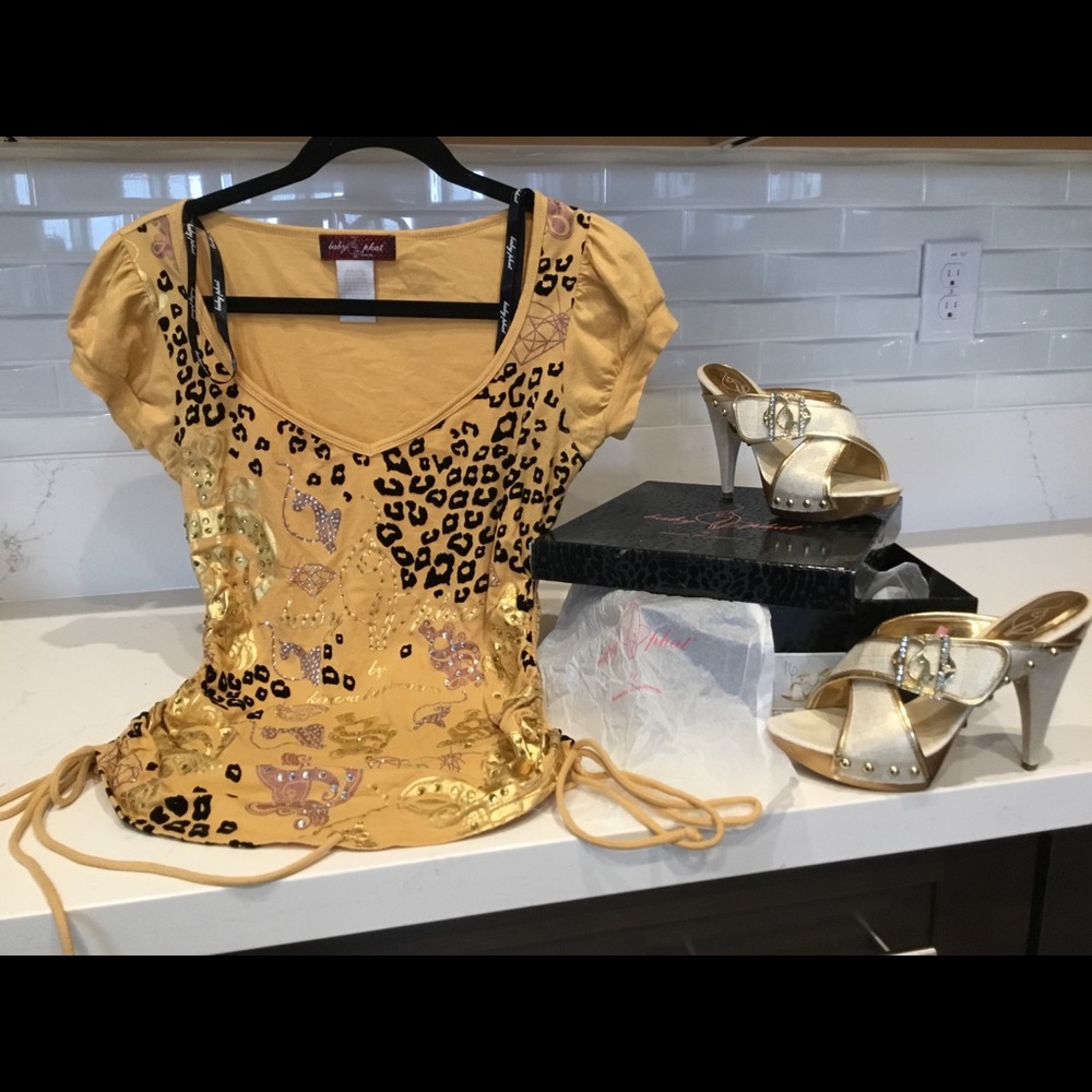 Baby Phat bling Top (small) with matching heels.